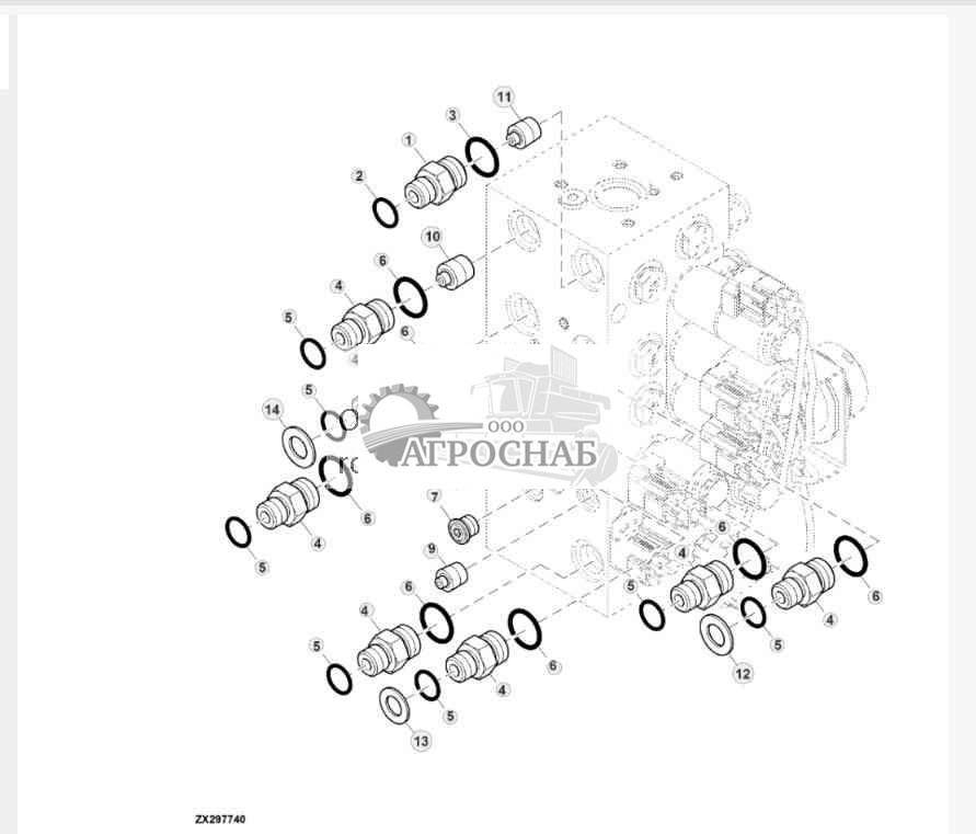 Клапан управления, 7 функций (2 из 2) 